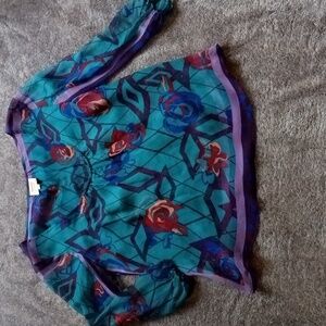 Twinkle by Wenlan sheer silk rose top Repair Made